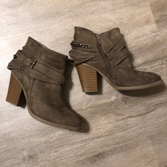 Charlotte Russe Shoes - Taupe Brown Pointed Booties